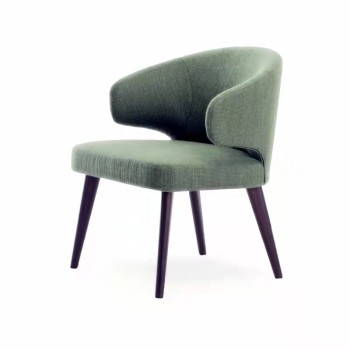 Minotti Dining Chair Fabric Solid Wood