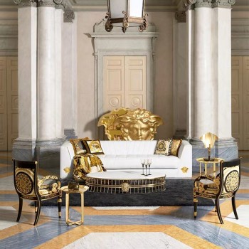 Versace Sofa Italian Article Nubuck Fabric Living Room