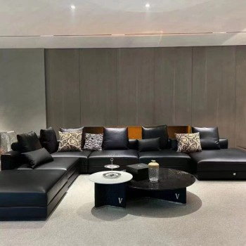 Versace Top Grain Leather Sofa