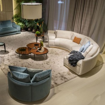 FENDI Sofa Fabric Curved Sofa