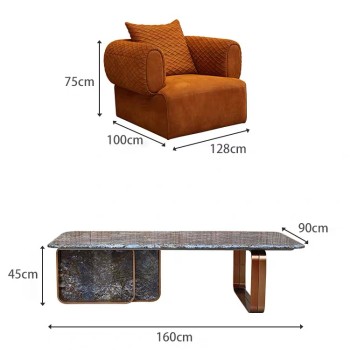Cornelio Cappellini Nubuck Fabric Sofa (XF-5916)