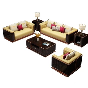 Giorgio Armani Top Grain Leather Sofa (XF-6057)