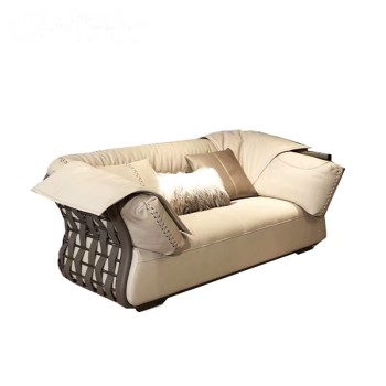 Giorgio Armani Contemporary Top Grain Cow Leather Sofa