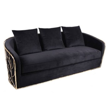 Koket Brass and Velvet Armchair