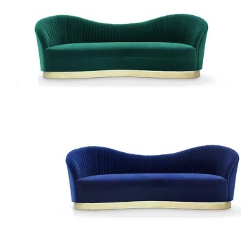 Koket Stainless Steel and Fabric Living Room Sofa