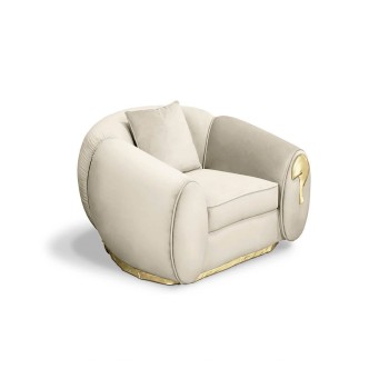 Boca Do Lobo Brass and Nubuck Fabric Sofa
