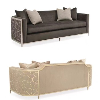 Caracole Stainless Steel & Fabric Sofa