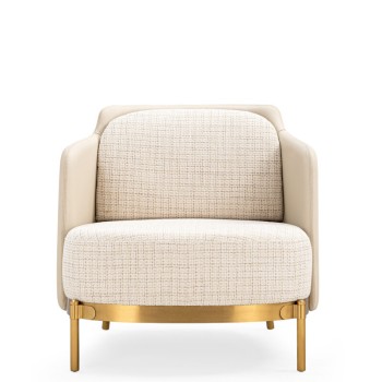 Minotti Fabric Stainless Steel Sofa
