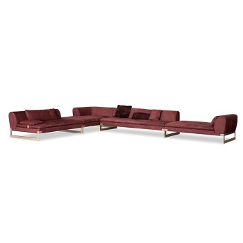 Baxter Corner Sofa Upholstered in Nubuck Fabric Living