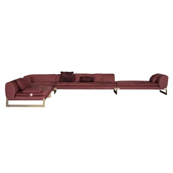 Baxter Corner Sofa Upholstered in Nubuck Fabric Living
