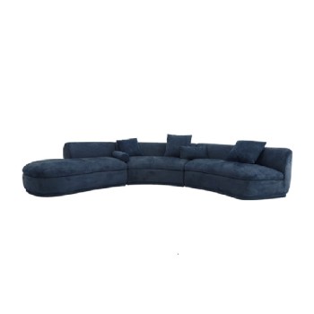 Baxter Curved Sofa Upholstered in Nubuck Fabric