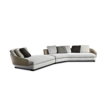 Minotti Curved Sofa Designed with Cotton