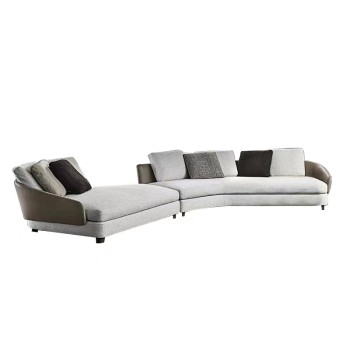 Minotti Curved Sofa Designed with Cotton