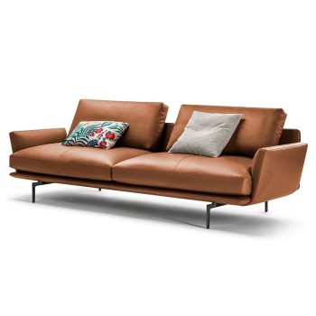 Poltrona Frau Fabric and Artificial Leather Corner Sofa