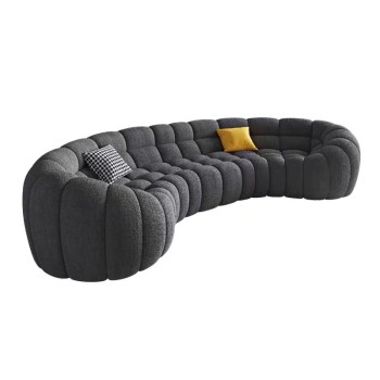 Rochebobois Fabric Curved Sofa and Comfortable Living Room