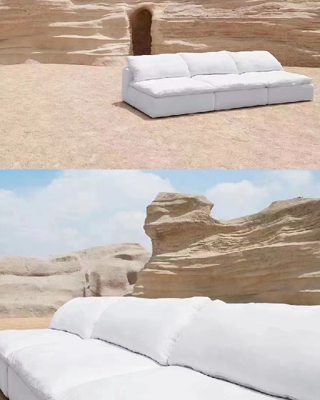 Rh Cloud High Quality Luxury Fabric Corner Sofa Made in China for Ultimate Comfort and Contemporary Style