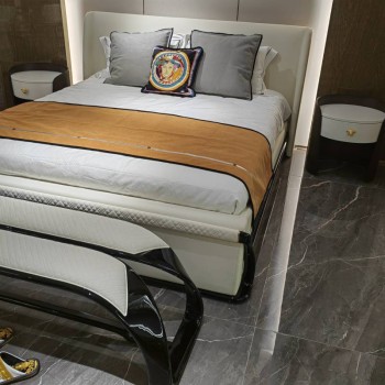 Versace Bedroom Artificial Leather Bed with Contemporary