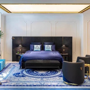 Versace Bed with Contemporary Design in Nubuck Fabric