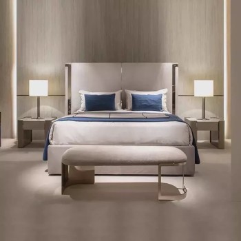 FENDI Bed Upholstered in Top Grain Cow Leather (XF-9091)