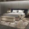 Visionnaire Bedside Table Upholstered in Nubuck Fabric