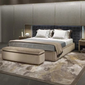 Visionnaire Bedside Table Upholstered in Nubuck Fabric