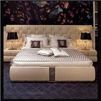 Visionnaire Bed Upholstered in Nubuck Fabric (XF-9223)