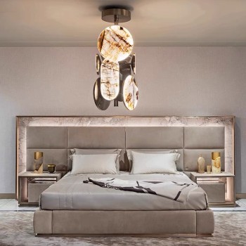 Visionnaire Bed Upholstered in Nubuck Fabric (XF-9346)