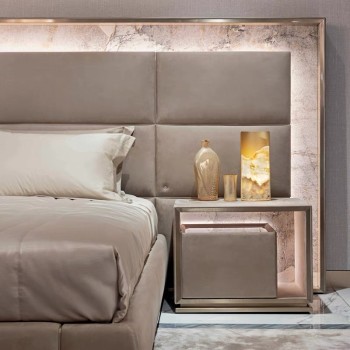 Visionnaire Bed Upholstered in Nubuck Fabric (XF-9346)