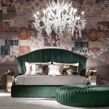 Roberto Cavalli Bed Made with Soft Nubuck Fabric