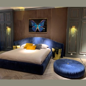 Roberto Cavalli Bed Upholstered in Top Grain Nubuck