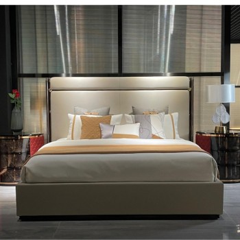 TURRI Bed Crafted from Soft Artificial Leather
