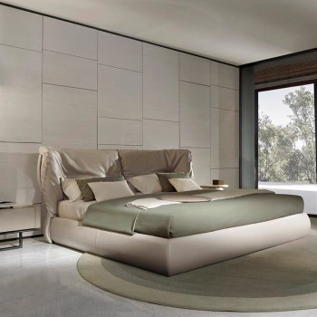 Cornelio Cappellini Bed Upholstered in Artificial Leather