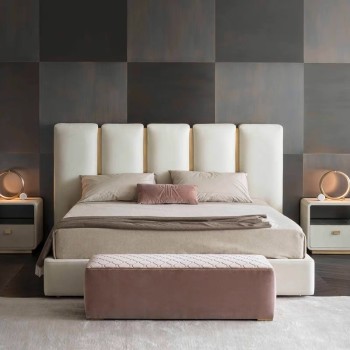 Rugiano Bed Upholstered in Soft Artificial Leather