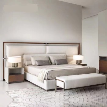 Rugiano Bed Upholstered in Nubuck Fabric