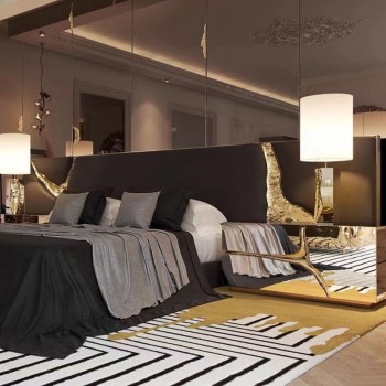Boca Do Lobo Bed Upholstered in Top Grain Nubuck Leather