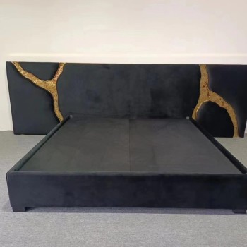 Boca Do Lobo Bed Upholstered in Top Grain Nubuck Leather
