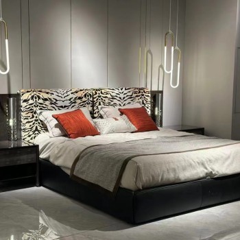 Roberto Cavalli Bed in Leopard Fabric