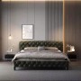 Arketipo Bed Crafted from Nubuck Fabric