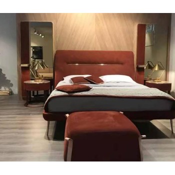 Ulivi Bed Upholstered in Nubuck Fabric