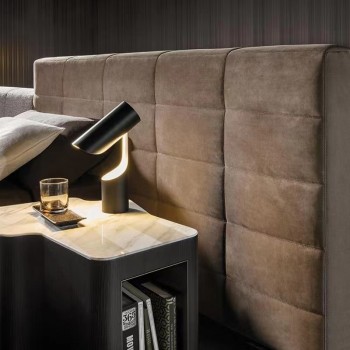 Minotti Nubuck Fabric Bed Designed
